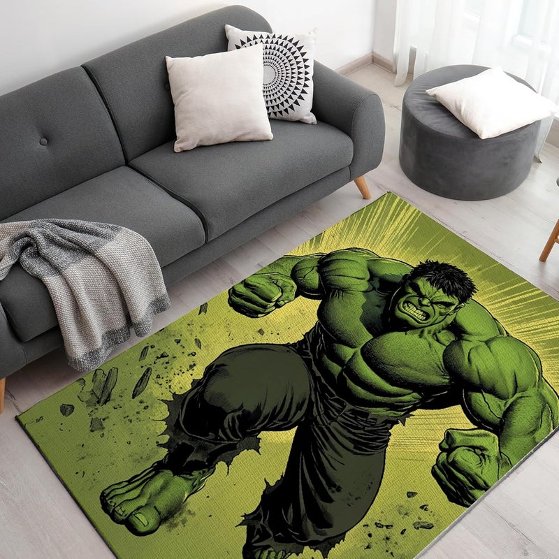 DreamController Hullk Custom Rugs for Gamer Room (62x40inch)| Playroom Carpets Inspired by Games & Anime Decor for Gamers | Gamer Room Decor for Kids Teen Anti-Slip Gaming Mats - Image 1